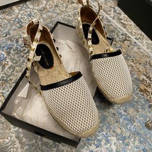 Rebecca Minkoff ankle wrap sandal.